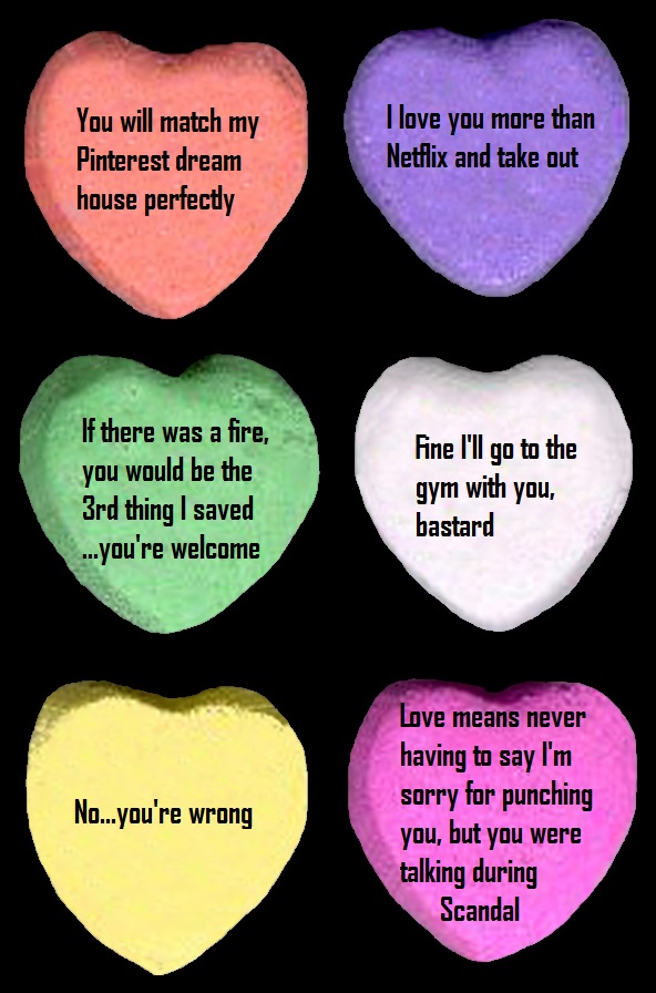 funny Valentine's Day candy hearts