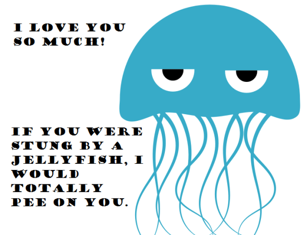anniversary card funny jellyfish pee